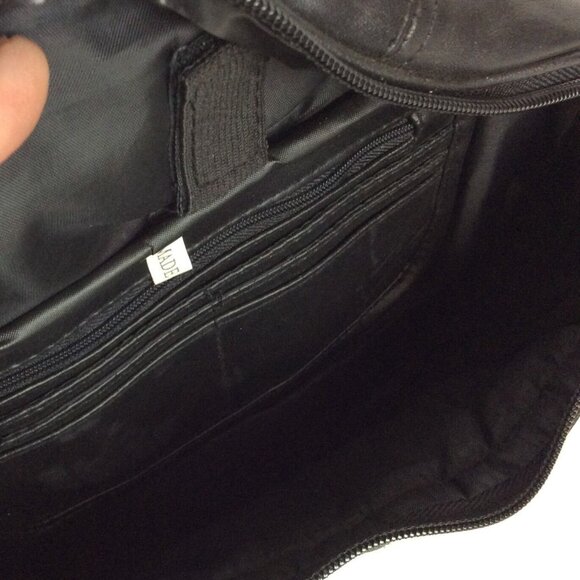 Large Black Vegan Leather Fanny Pack & Clutch Travel Purse Combo Adjustable - Picture 4 of 7